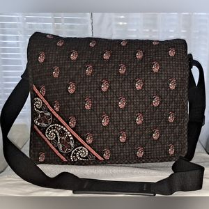 Vera Bradley Retired Houndstooth Brown Messenger Bag